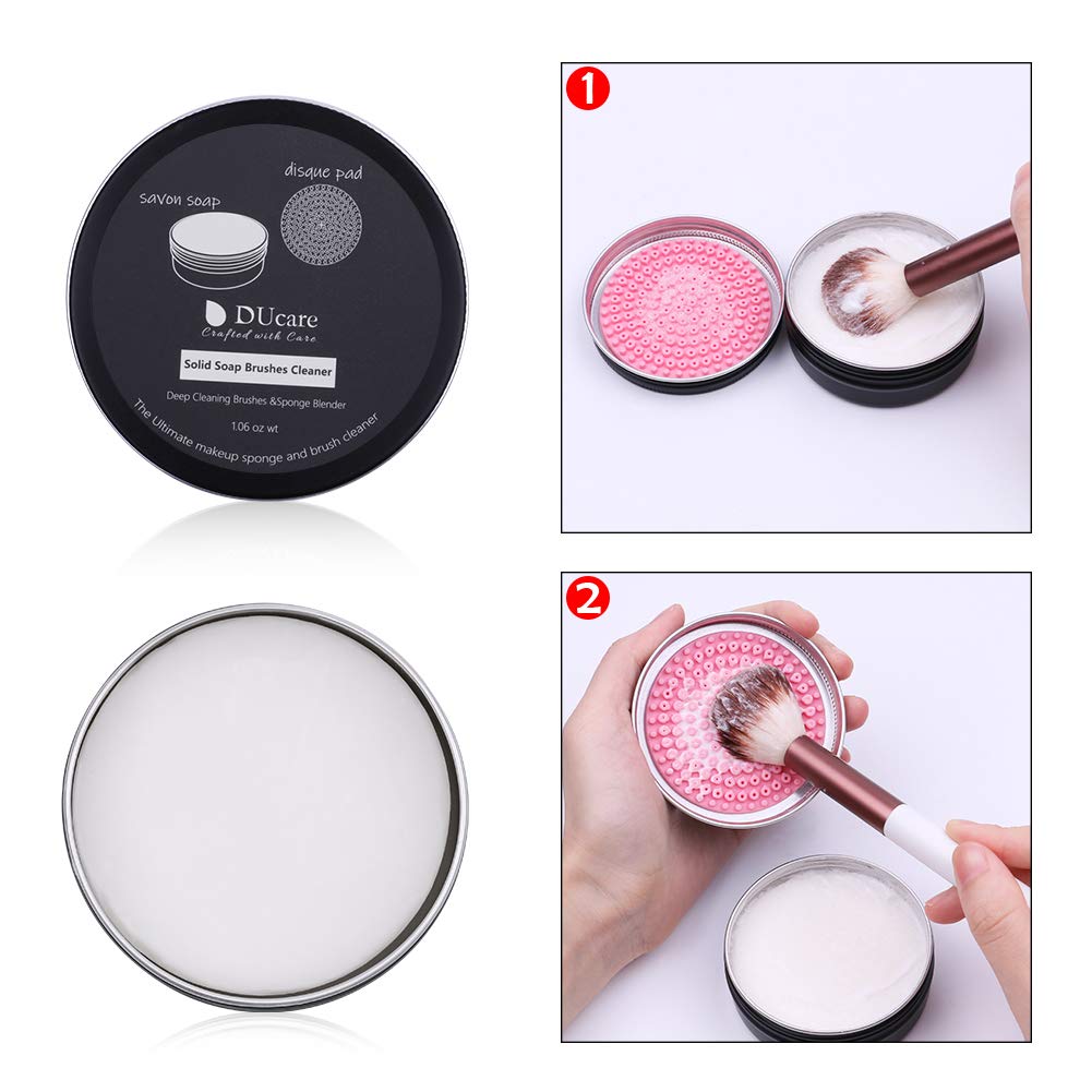 DUcare Makeup Brushes Set - 17 Pcs with Cleaning Mat, Sponge & Cleaner | Professional Quality Tools