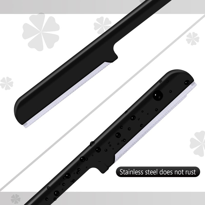 10 Pieces Eyebrow Razor for Women Facial Shaver Razor Brow Shaper Eyebrow Trimmer Dermaplaner Shaping Tool with Cover (Black)