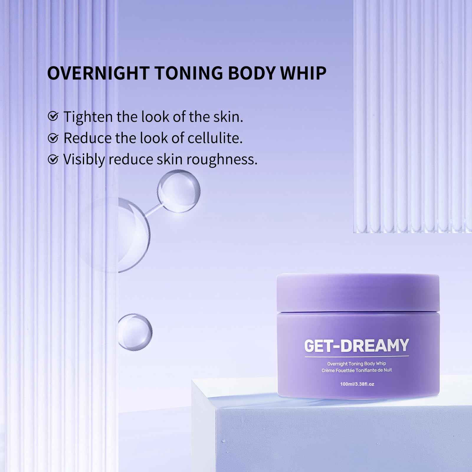 OZZKSO GET-DREAMY Overnight Toning Whip - Body Firming Whip That Works While You Sleep - Helps Target The Appearance Of Loose Skin On The Body 3.38 fl.oz, 1 PCS