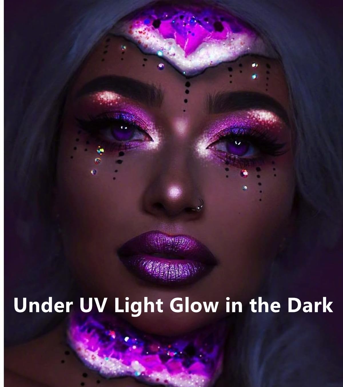 Neon White Body Paint - Washable UV Blacklight Face Paint for Adults & Kids | 2.37oz (70ml)