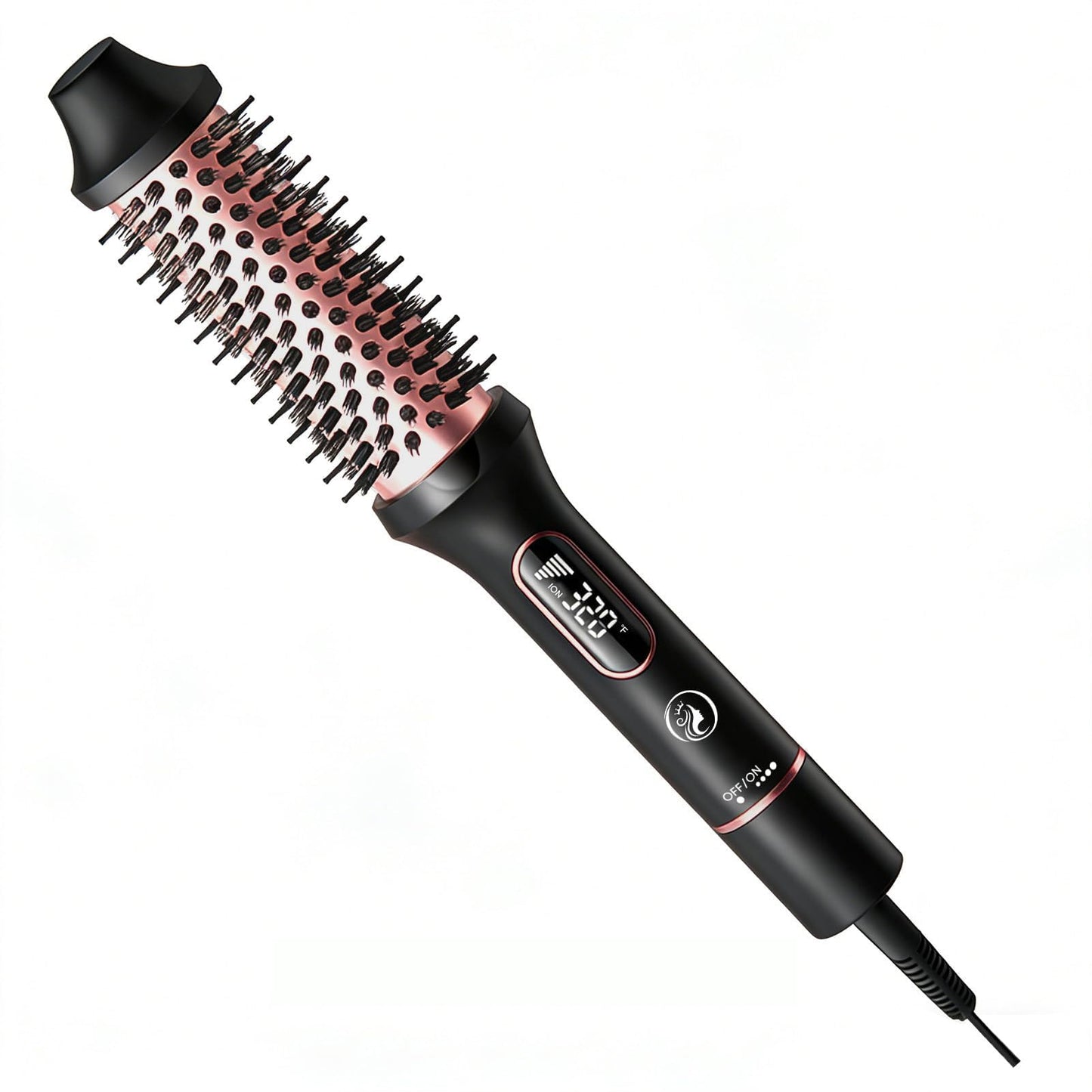 CINOSTAR Updated Version Heated Round Brush for Blowout Look Volumizer, 1.5 inch Styler Tool, 6 Temps Ionic Thermal Brush, Fast Heating, Dual Voltage for Travel, Purple