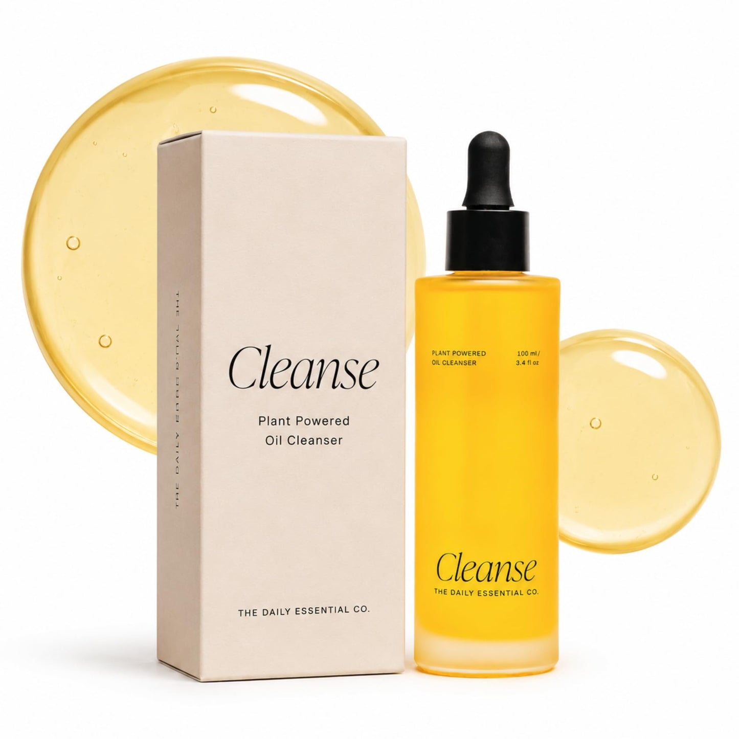 The Daily Essential Co. Jojoba Oil Facial Cleansing Oil, Makeup Remover for Sensitive, Oil Cleanser for Face, Blackhead Removal, Premium Skin care, Hydrating (Cleanser)
