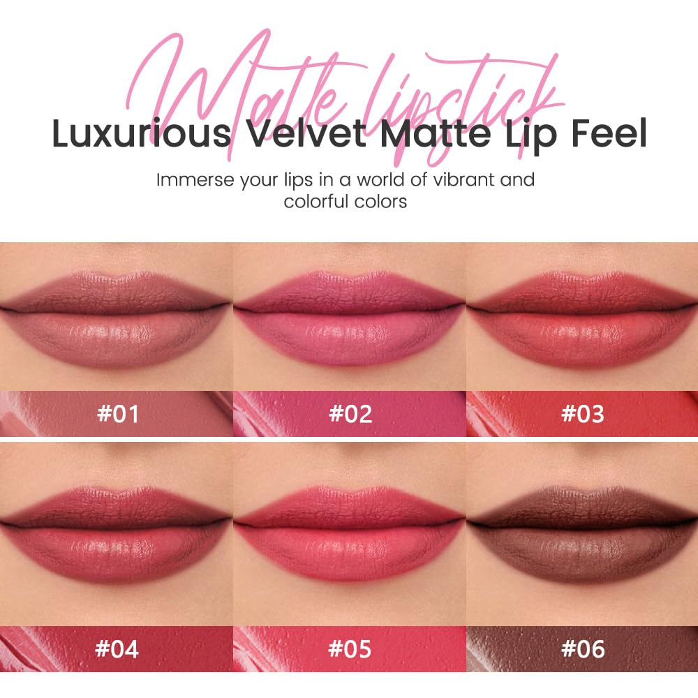Matte Lipstick Crayon Set - High Pigment Creamy Formula, Waterproof & Long-Lasting | Velvet Matte Finish, 2 Pcs