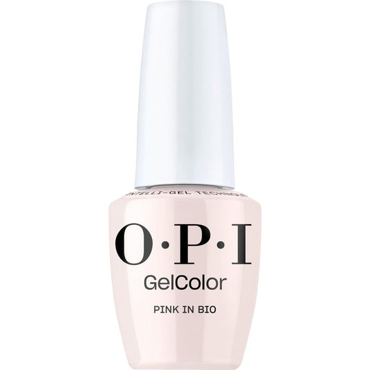 OPI GelColor Pink in Bio | Opaque Soft Muted Blush Pink Crème LED Cure Gel Nail Polish | Salon-Quality Shine, Long-Lasting Wear | 0.5 Fl Oz