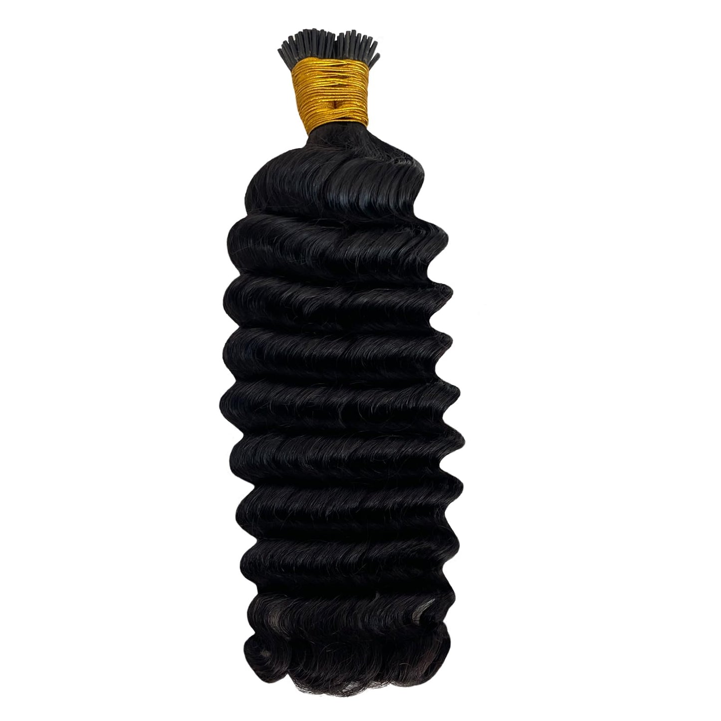 I Tip Hair Extensions Human Hair Deep Wave Microlink Hair Extensions Brazilian Virgin Hair Cold Fusion Stick Tip Extension Full Ends 50g 100 Strands 14 Inch