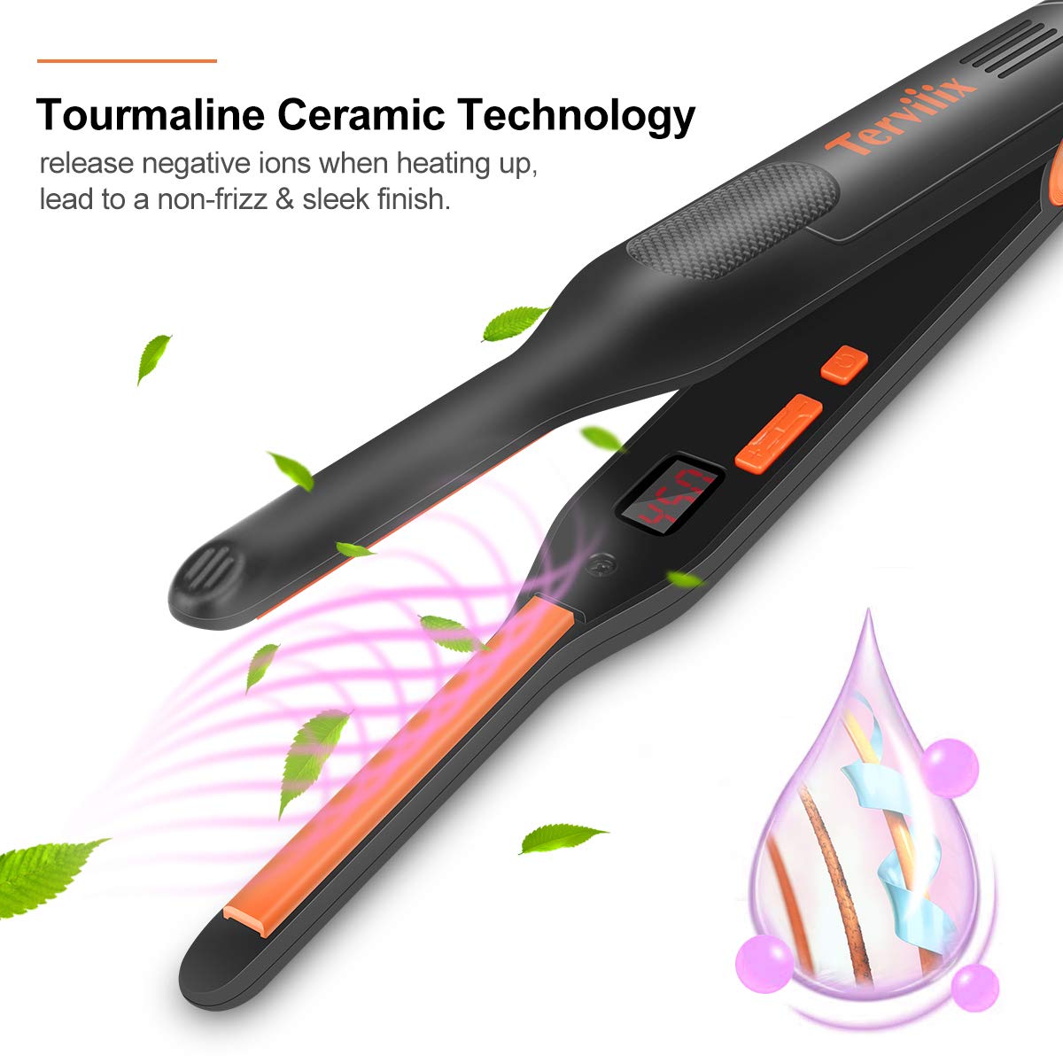 Terviiix Small Flat Iron for Short Hair, 3/10 Inch