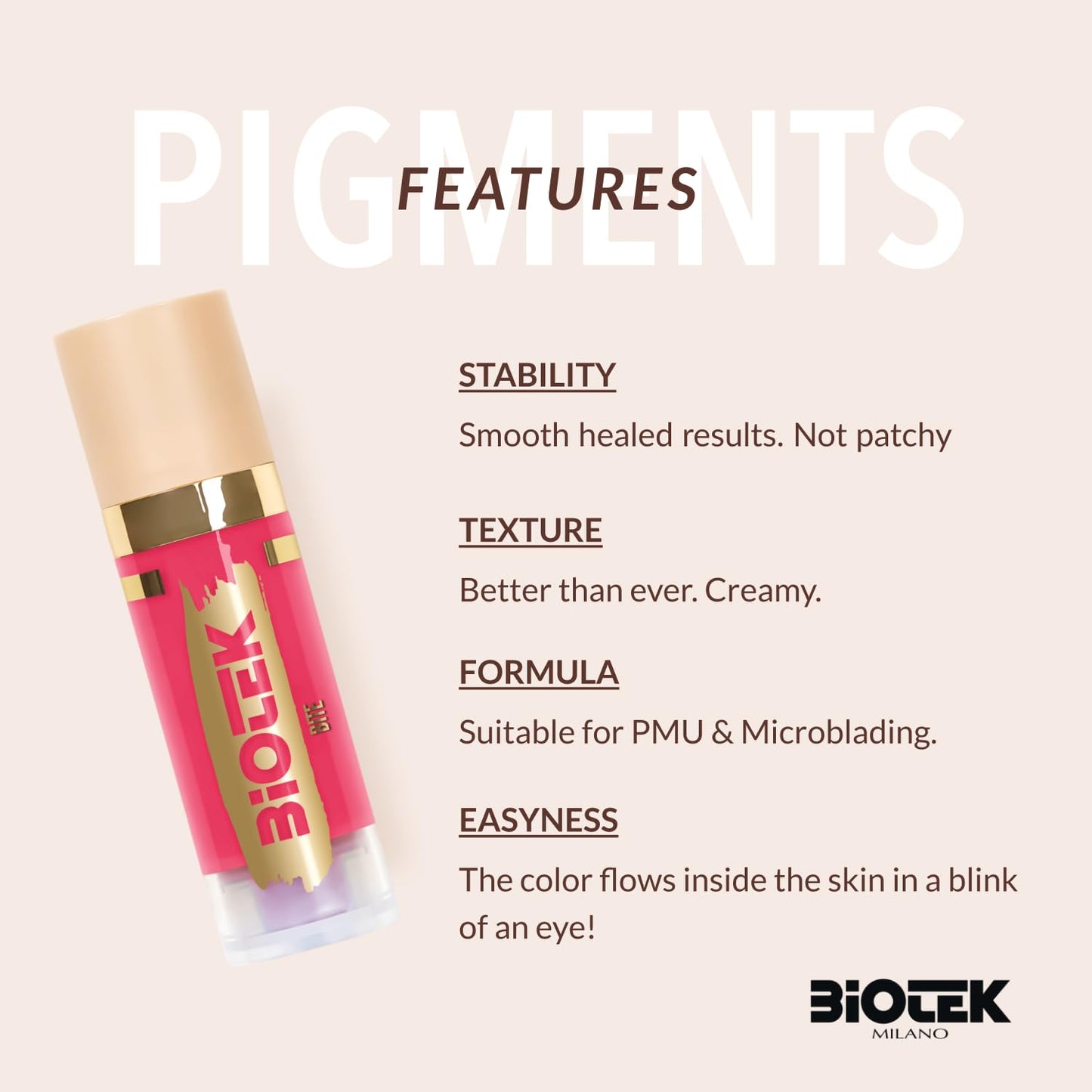 Biotek Lip Pigment for Permanent Makeup - Bright Cherry Color for Lip - Made in Italy - Dream 0,61 fl.oz.
