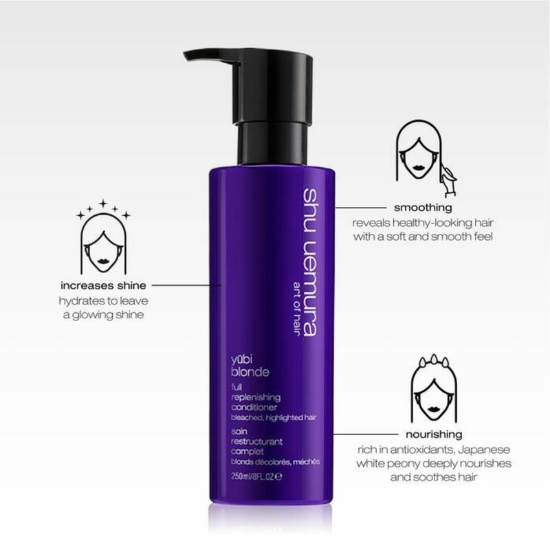 shu uemura art of hair Yubi Blonde Nourishing Conditioner For Blonde Hair - Prevents Breakage and Split Ends, Nourishes and Adds Shine, Color Safe, 8 Fl Oz