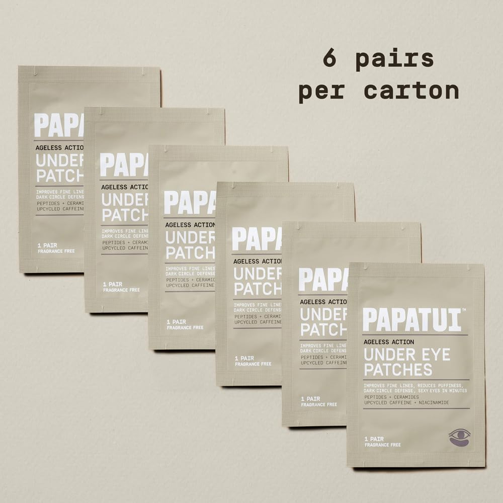 Papatui by Dwayne Johnson Fast-Acting Under Eye Patches for Men | Ageless Action to Reduce Puffiness, Dark Circles and Fine Lines | Made with Niacinamide, Hyaluronic Acid, Caffeine | 6ct (Pack of 2)