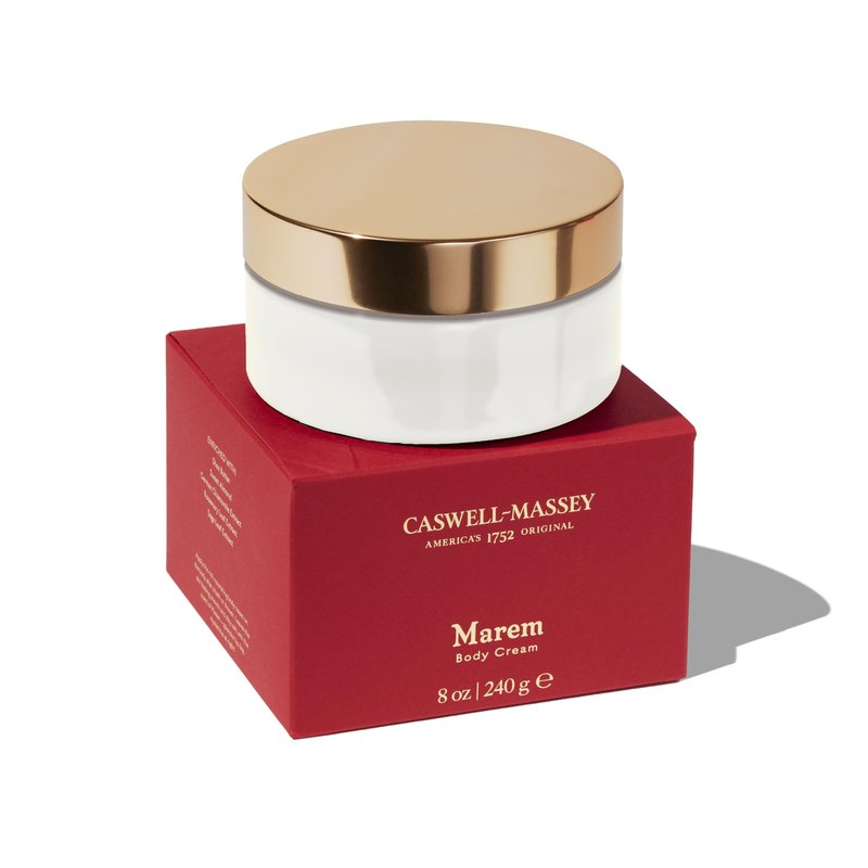 Caswell-Massey Marem Body Cream, Scented Body Lotion for Women, Natural Scented Moisturizer, Soothing, Velvety-Smooth Formula, Made in USA, 8 Oz Jar