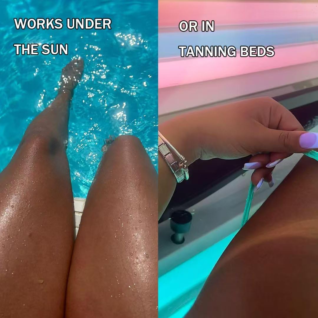 Sunglowy Tanning Lotion For Indoor Tanning Beds And Outdoor Sun With Tattoo Protecting Formula, Tanning Bed Lotion with Bronzer, DHA-Free, 13.5 Fl.Oz
