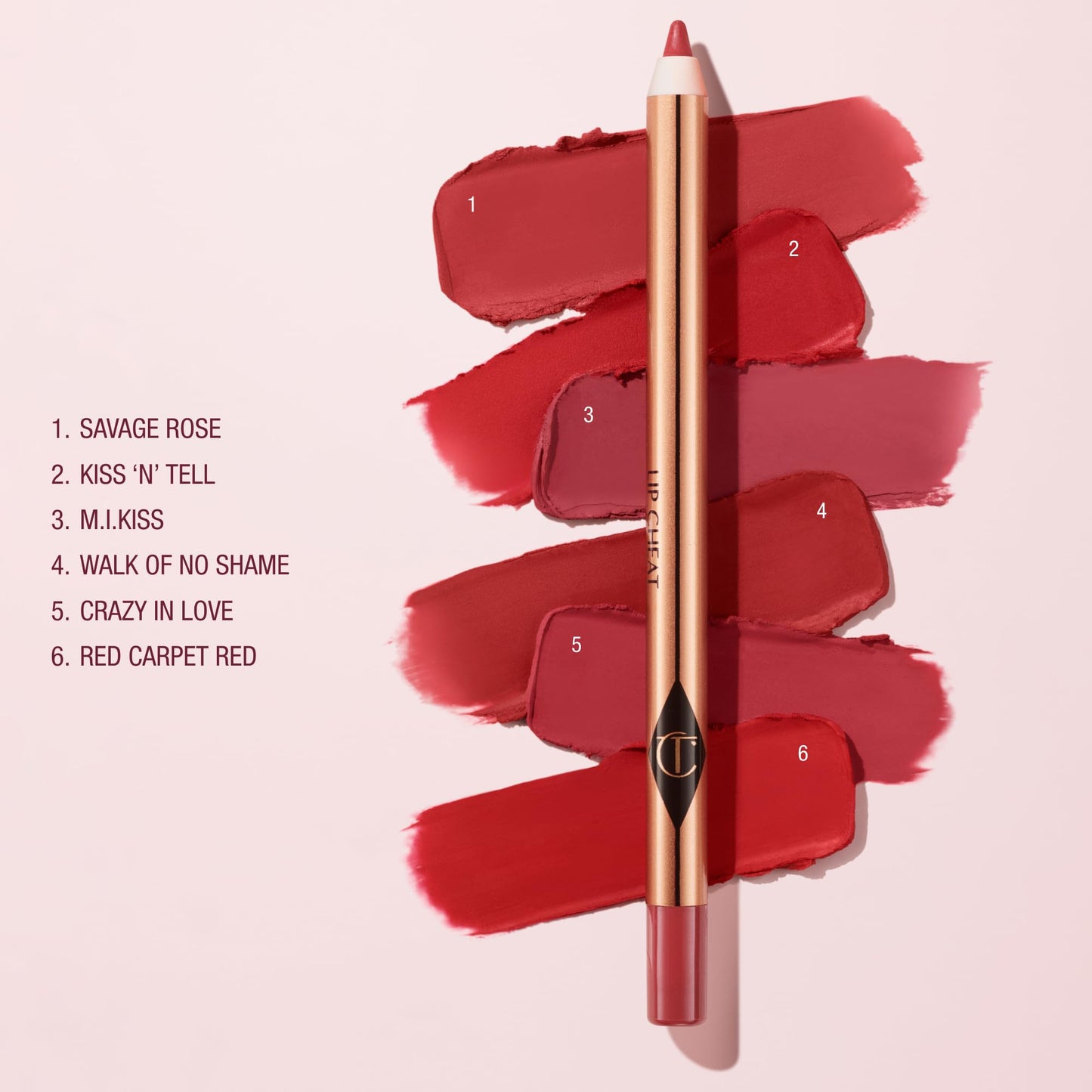Charlotte Tilbury Lip Cheat Lip Liner Pencil - Creamy Fuller-Looking Lip Pencil with Jojoba Oil & Hyaluronic Acid - Waterproof, Smudge-Proof & Transfer-Proof - 6H Wear - Crazy In Love