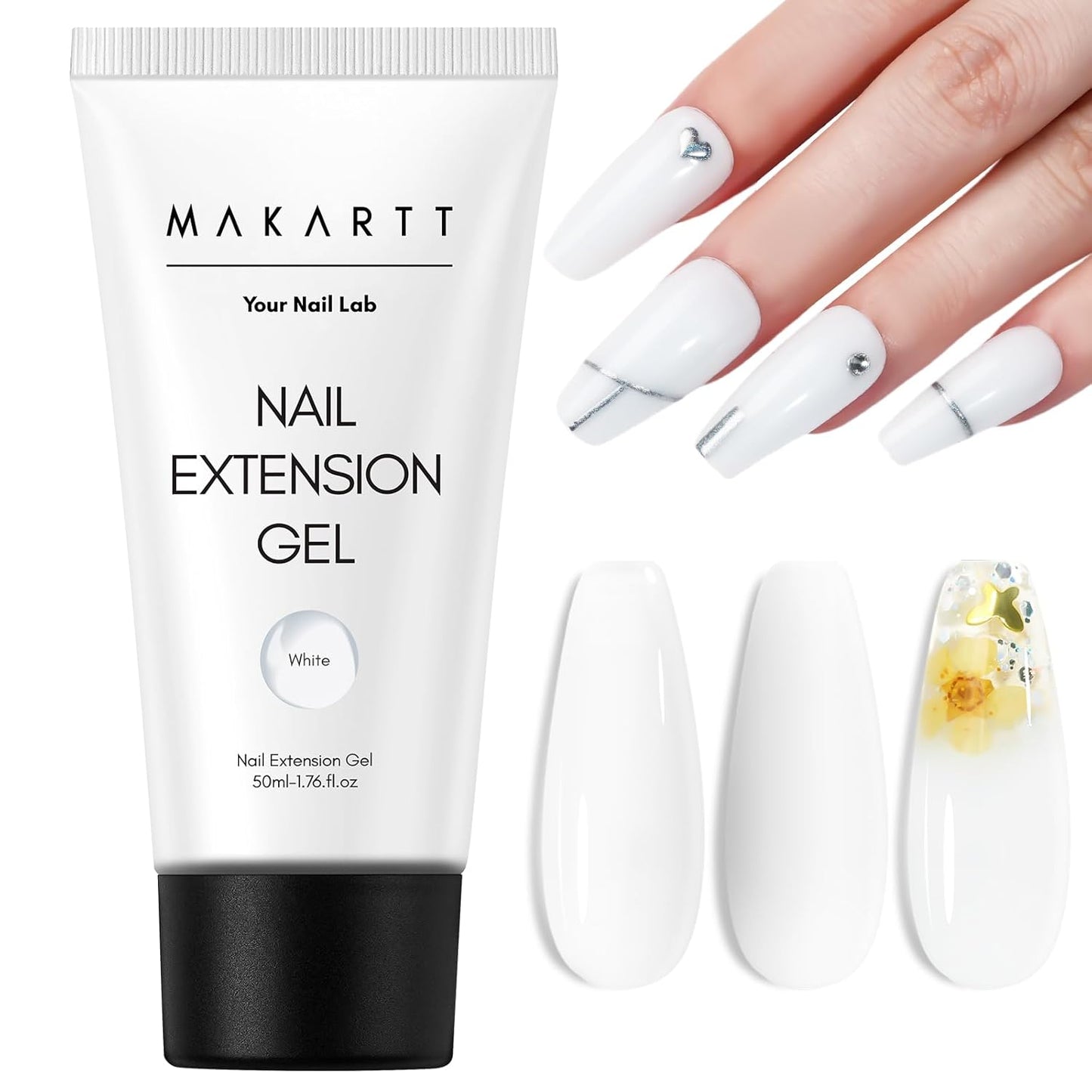 Makartt Poly Nail Gel: Clear 50ML Gel Builder for Natural-Looking Strengthener 3D Molding Gel for Trendy Nail Art-Long-Lasting and Easy to Use Supplies