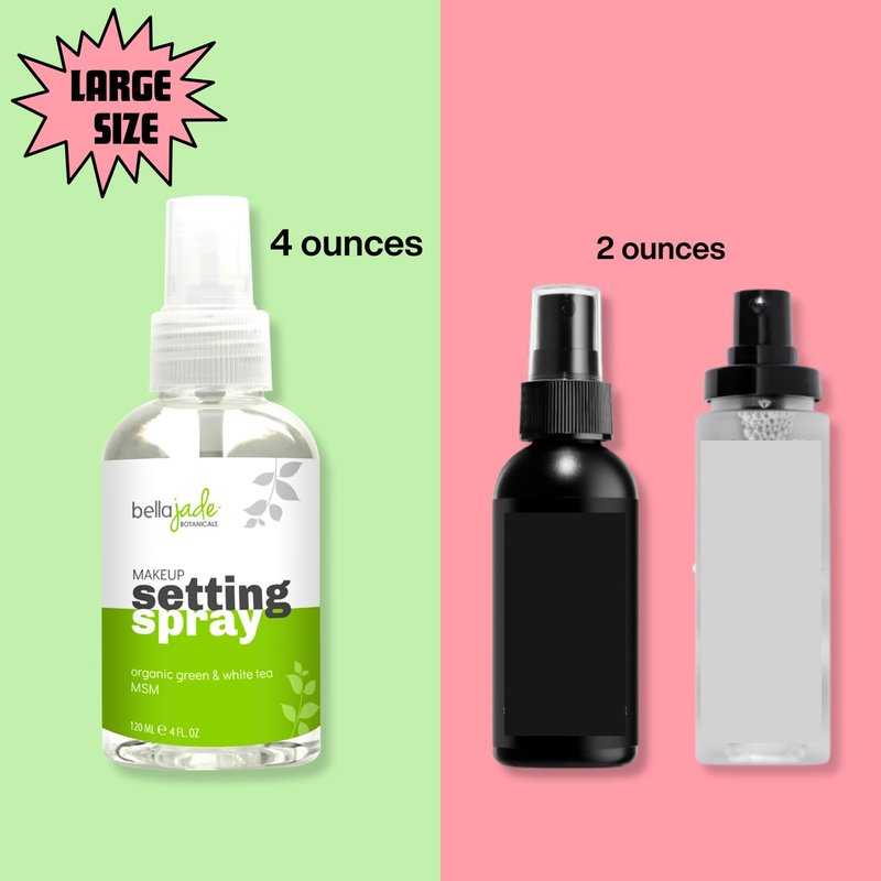 Makeup Setting Spray - Hydrating Dewy Finish with Organic Green Tea & MSM | Long-Lasting 4 oz for All Skin Types