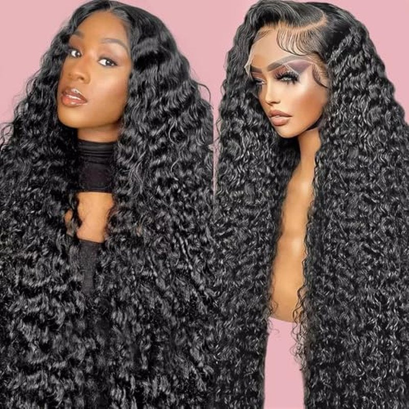 30 Inch Deep Wave Lace Front Wigs Human Hair Pre Plucked 13x6 HD Lace Front Wigs Human Hair 180% Density Deep Curly Wig Frontal Glueless Wigs Human Hair for Women