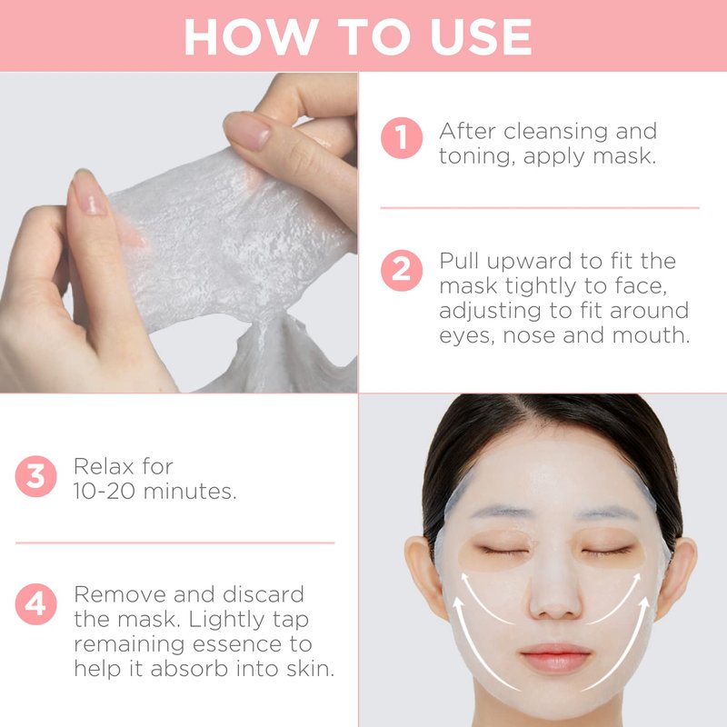 Korean Sheet Mask - Collagen Essential Face Mask for Lifting & Firming | 20 Count Value Set