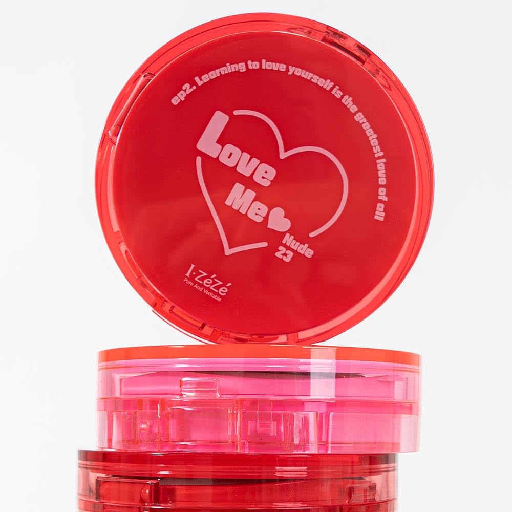 IZEZE Love Me Cushion 0.49 oz, 14g (#23 Nude) Glow Finish type, Dewy Finish, Korean Makeup Cushion for All Skin Types