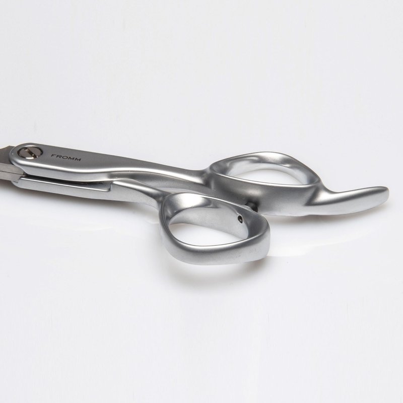 Fromm Professional Transform 5.75" Extra Smooth Hair Cutting Shears on Wet & Dry Hair in Matte Silver Japanese Steel Scissors with Beveled Blade for Experienced & Expert Stylists