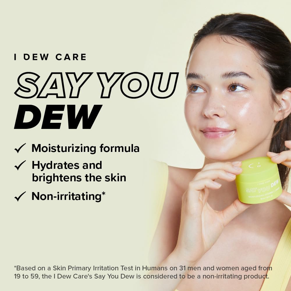 I DEW CARE Vitamin C Face Moisturizer - Say You Dew | Korean Skin Care Routine Panthenol, Niacinamide, Non-irritating, Hydrate and Illuminate Glass Smoother Skin, 1.69 FL Oz