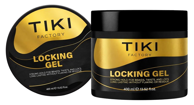 Tiki Factory HAIR LOCKING GEL Twist Supreme Hold Retwist Gel – Professional Extreme Hold for Locs, Microlocs & Twists, Smooth Edge Control, Anti-Flake Hair Styling Gel for Women & Men 13.5 OZ