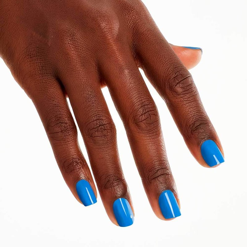 OPI Nail Lacquer Tile Art to Warm Your Heart | Opaque Bright Blue Crème Chip Resistant Nail Polish | Lisbon Collection