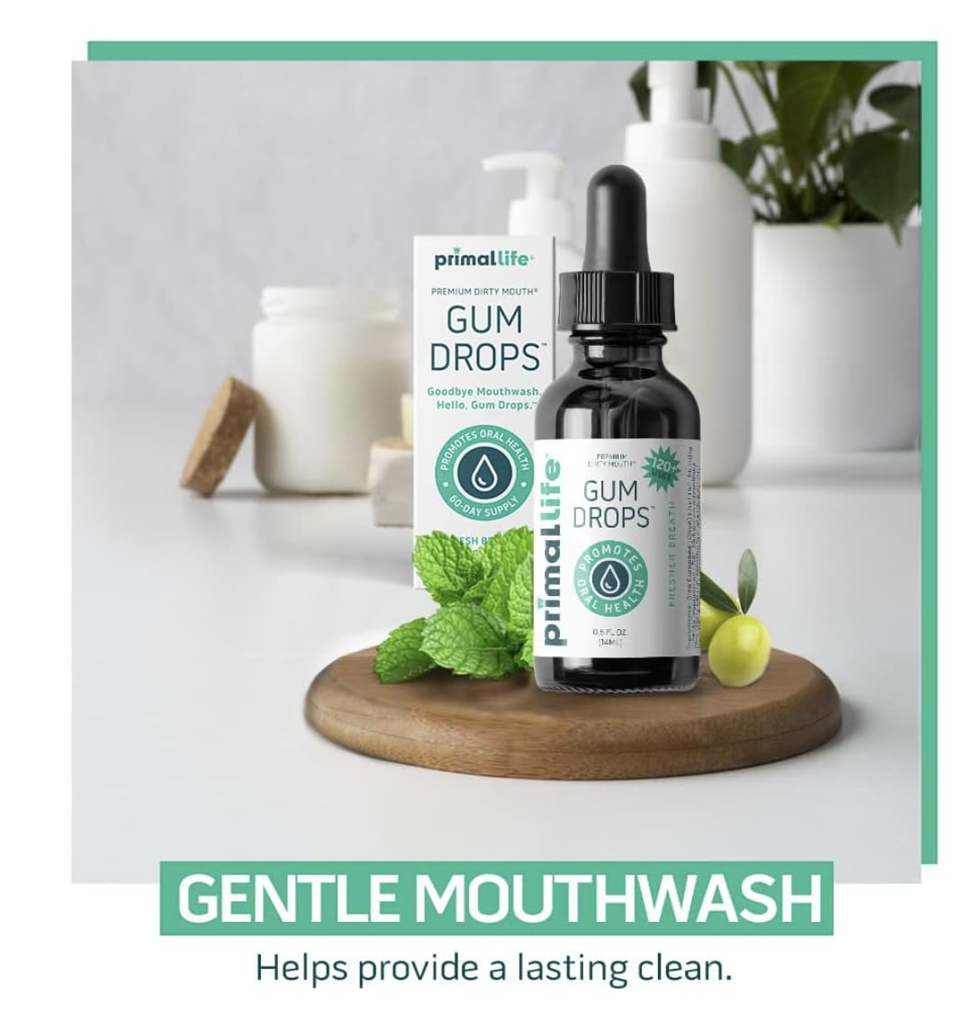 Primal: Life!!! Organics - Dirty Mouth Gum Serum, Natural Essential Oils, Promotes Good Breath, Gentle Mouthwash AND Dirty Mouth Toothpowder, Tooth Cleaning Powder, Spearmint, 1 oz + LuxProdX Sticker