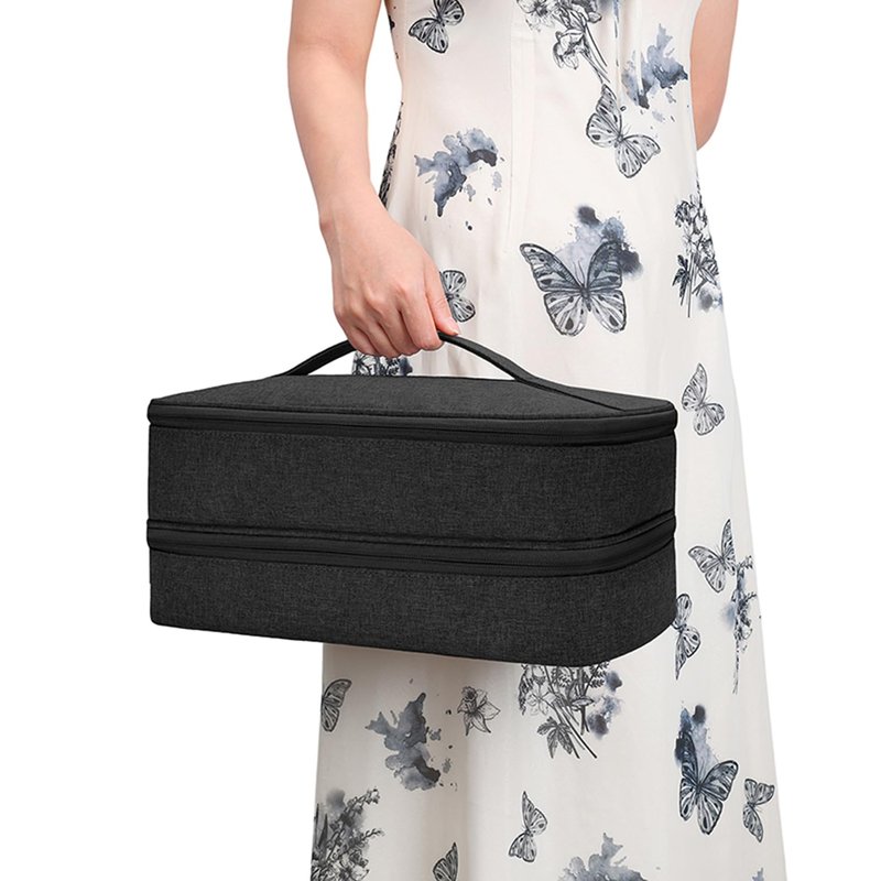 BUBM Double-Layer Carrying Case for Shark Flexstyle, Travel Case for Shark Flexstyle/FlexFusion, Portable Storage Organizer bag for Airwrap Styler/Supersonic Hair Dryer and Attachments,Black