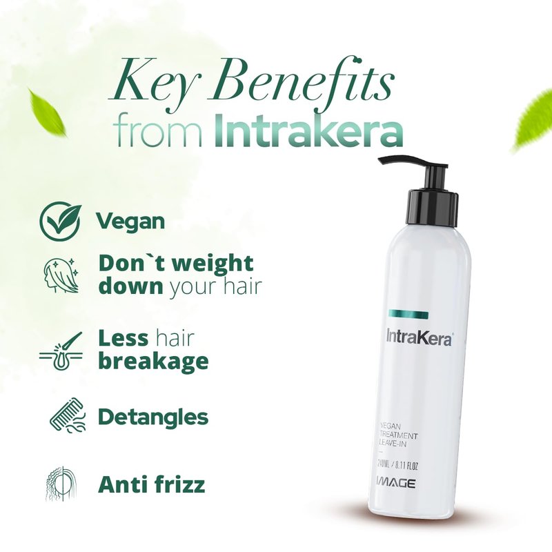 Image Intrakera Leave-In Conditioner for Frizzy, Curly, and Straight Hair - Stop Washing your Hair Every Day - Keratin -Replenisher - Detangler for Dry or Damaged Hair - 32 Fl Oz