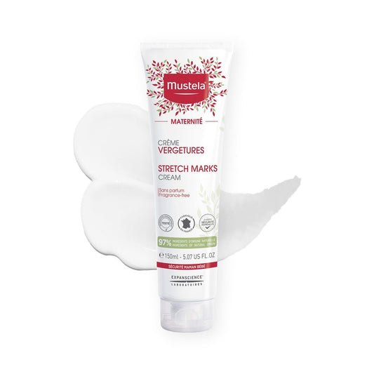 Mustela Maternity Stretch Marks Cream for Pregnancy - with Natural Avocado, Maracuja & Shea Butter - Fragrance-Free & EWG Verified - 5.07 fl. Oz