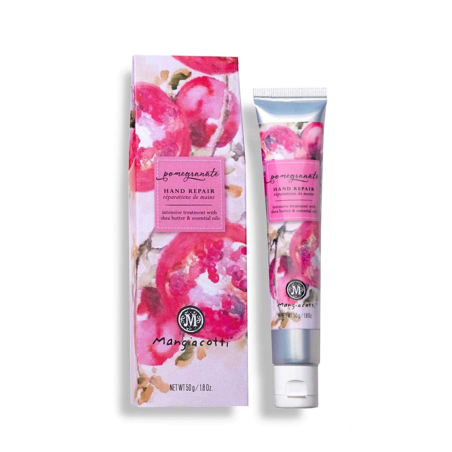 Mangiacotti Hand Repair Cream – Shea Butter & Chamomile, Fast-Absorbing Moisturizer for Dry Hands, Made in USA, 1.8oz, Pomegranate
