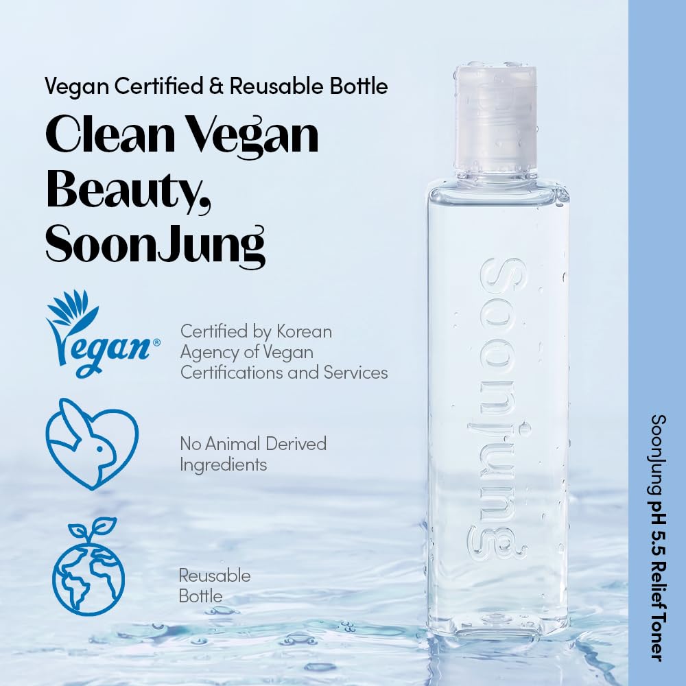 ETUDE SoonJung pH5.5 Relief Toner, Hydrating Toner for Sensitive Skin, Vegan Face Toner, Panthenol, Madecassoside, Moisturizer, Korean Skin Care, Korean Toner, Beauty (16.90 Fl Oz)