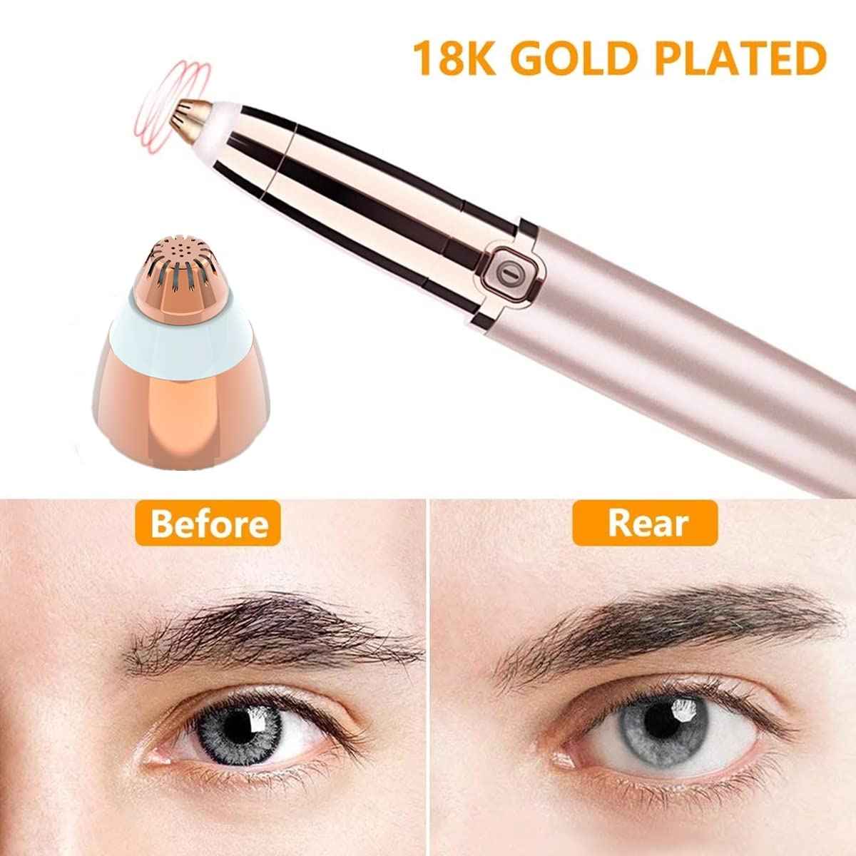 For Finishing Touch Flawless Brows Eyebrow Pencil Hair Remover Replacement Head,As Seen On TV,Upgraded 18K Gold With Cleaning Brush (18K-Gold-8pcs)