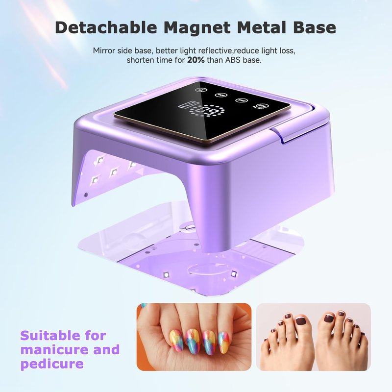 Meremit 108W UV Gel Nail Lamp, Rechargeable UV Nail Light with Auto Sensor for Gel Polish, Portable Nail Dryer Built-in 4 Timer Mode and Touch Display for Home & Salon Use