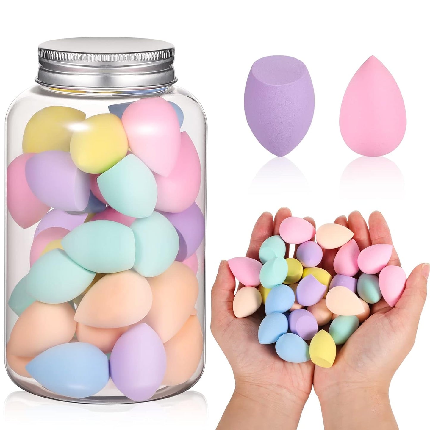 Mini Makeup Sponges - 40Pcs Multi-Colored Super Soft Facial Beauty Tools for Foundation & Liquid Application
