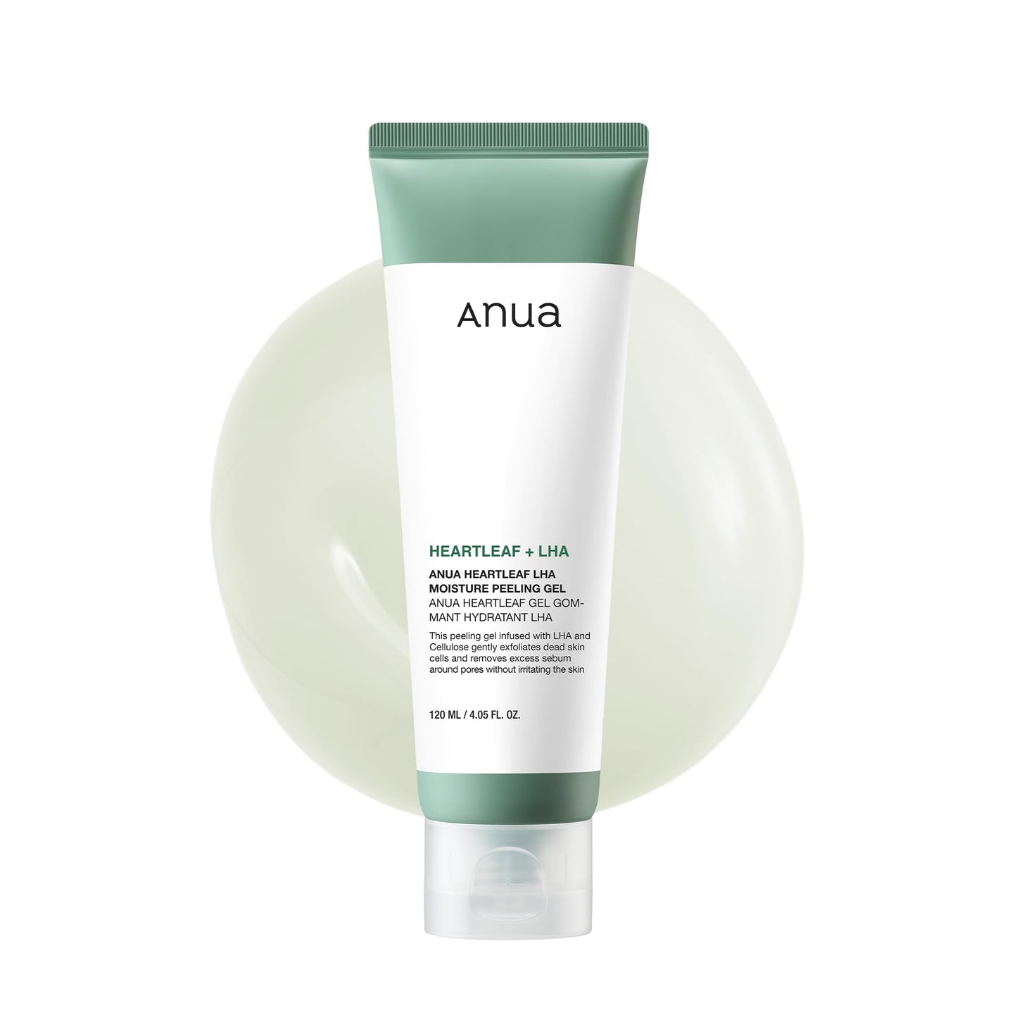 Anua Heartleaf LHA Moisture Peeling Gel, Gentle Exfoliation, Hydrating Facial Peel, Pore Care, Dead Skin Removal, Natural Cellulose, Soothing & Exfoliating for Normal Skin, Korean Skincare, 4.05 fl oz