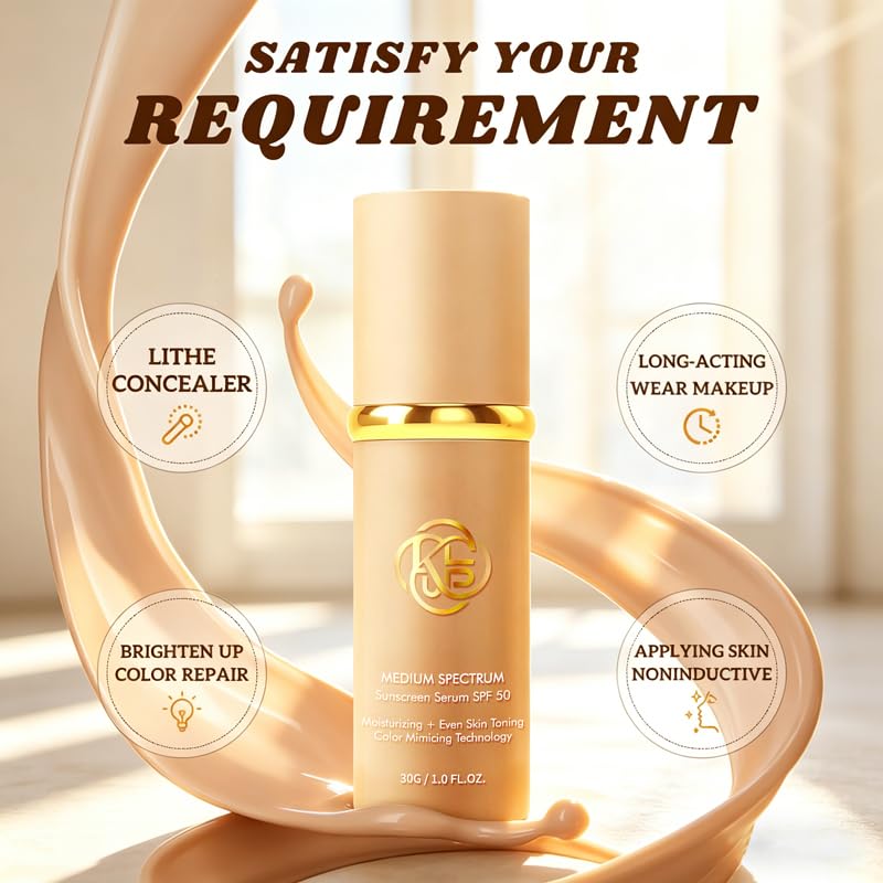 Color Changing Foundation - 4 in 1 SPF 50+ | Lightweight & Long Lasting, Medium Spectrum