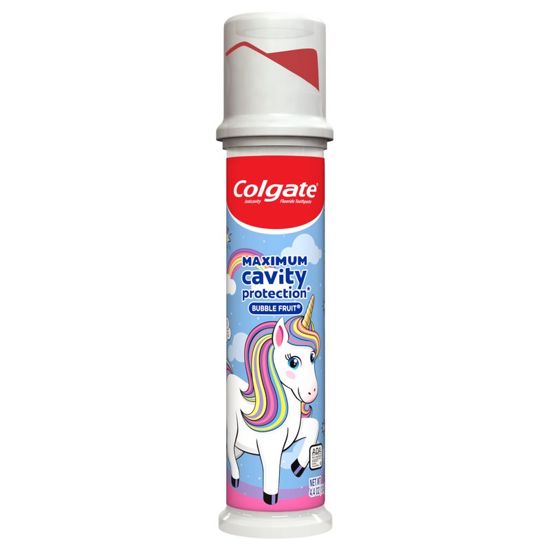 Colgate Kids Unicorn Toothpaste Pump with Fluoride for Cavity Protection, Ages 6+, ADA Accepted, Bubble Fruit, 4.4 Ounce, 6 Pack