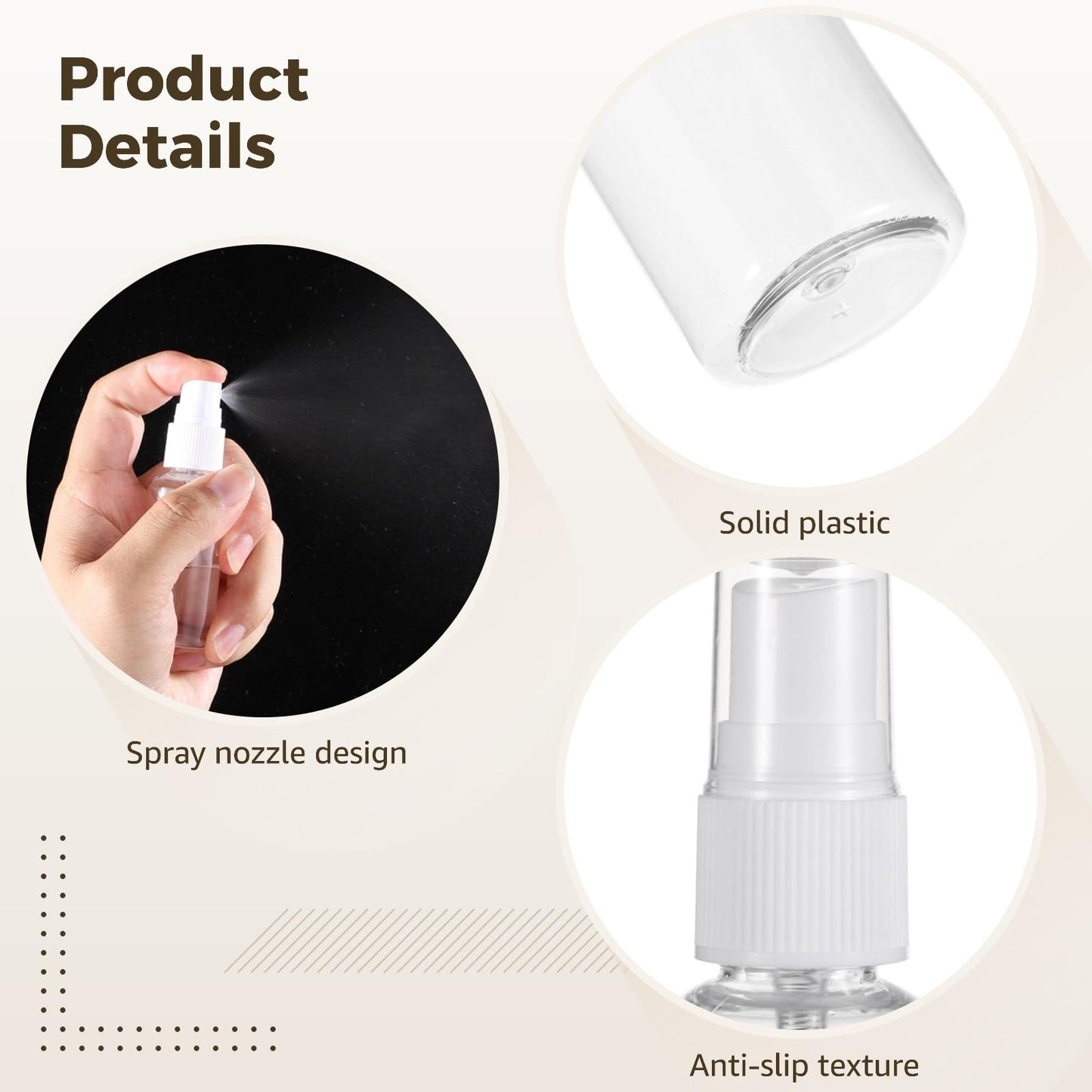 OMISTAR 100 PCS 1 oz Mini Small Spray Bottle - 30ml Transparent Plastic Travel Spray Bottles for Perfume Cosmetic, Travel Size with 5 Funnels, Convenient Refillable, Leak-proof Design