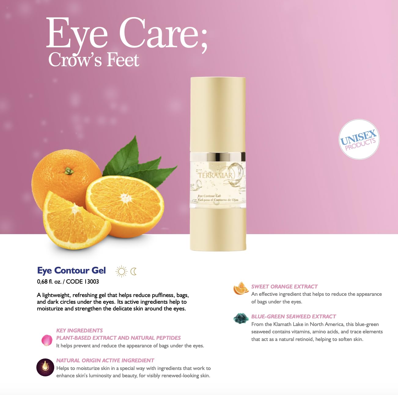 Eye Contour Gel - Reduces Puffiness & Dark Circles | Hydrating Caffeine & Botanical Extracts, 0.5 oz