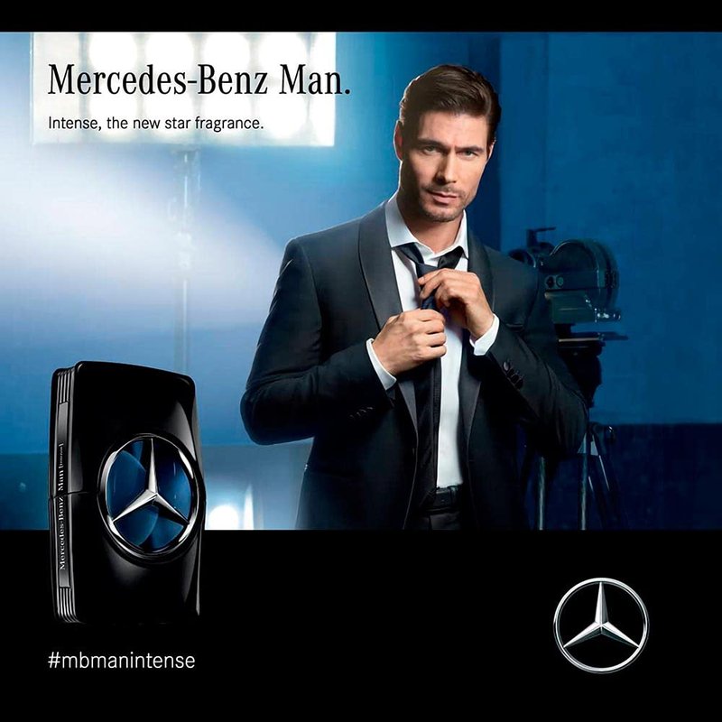 Mercedes Benz Man Intense - Woody Spicy Cologne for Men - Mens Cologne with Oakmoss, Geranium, Amber - Long-Lasting Men's Fragrance - 3.4 oz EDT Spray