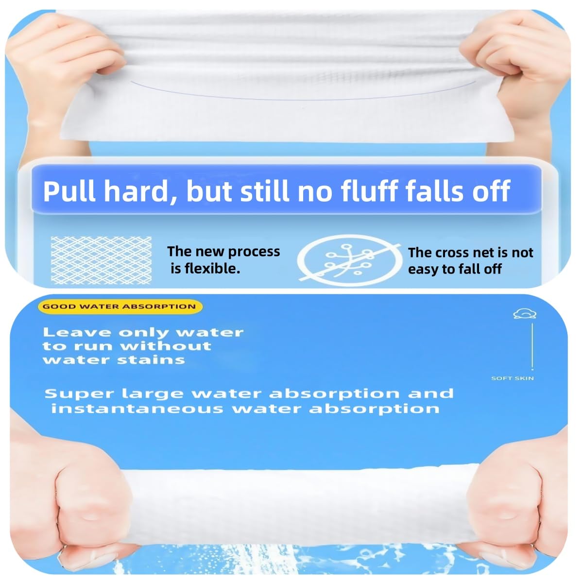 Thick & Soft Disposable Face Towels - 100% Cotton Facial Cloths for Makeup Removal | 300 Pieces