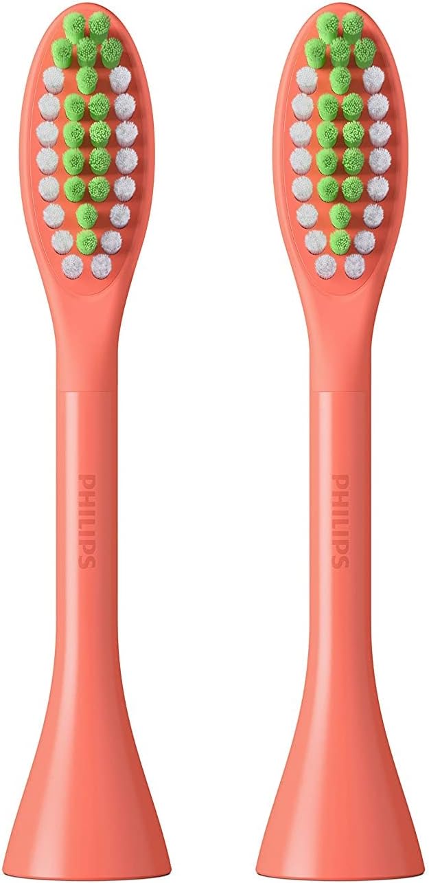 Philips One by Sonicare | Miami Coral Electric Toothbrush with 2 Brush Heads - Compact Design