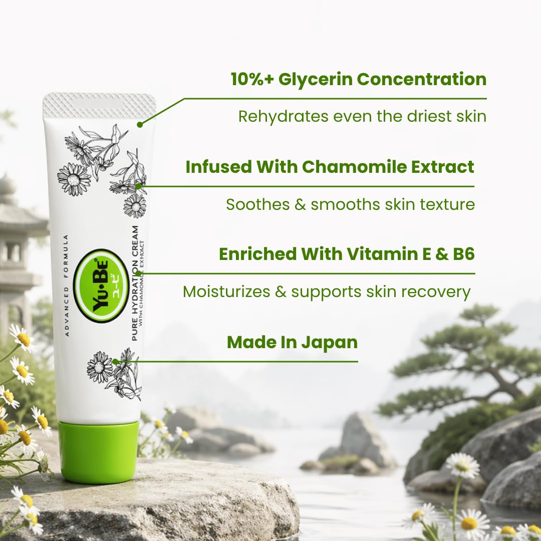 Yu-Be Hydration Cream Duo - Oil & Fragrance Free Moisturizer for Sensitive Skin | Safe for Face, Body & Hands