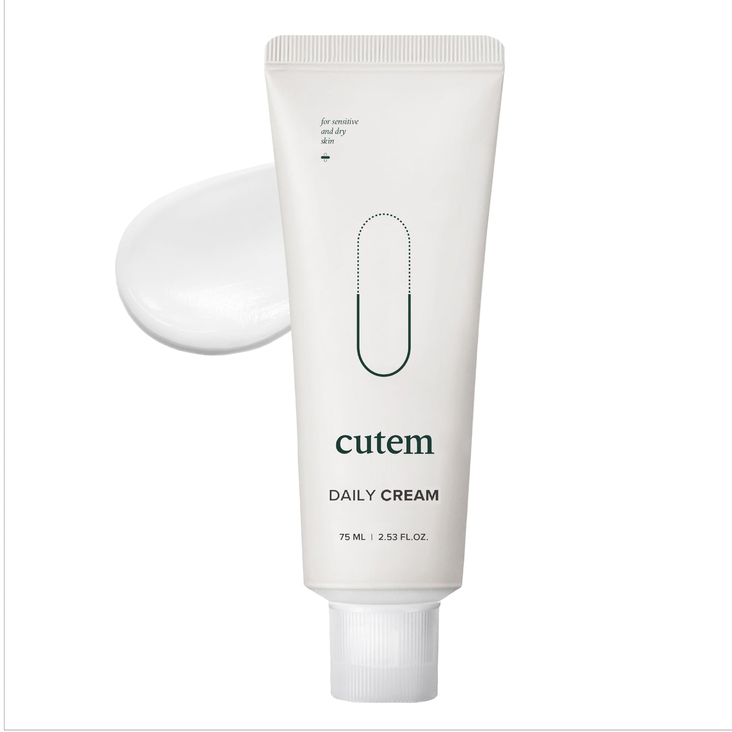 Cutem Daily Cream (1.69fl oz) - 3 in 1 Advanced Moisturizing Cream for Sensitive & Dry skin, Korean Skin Care by Barrier Strengthening Cream for Face & Body, Ceramide, 6 Peptides, Panthenol