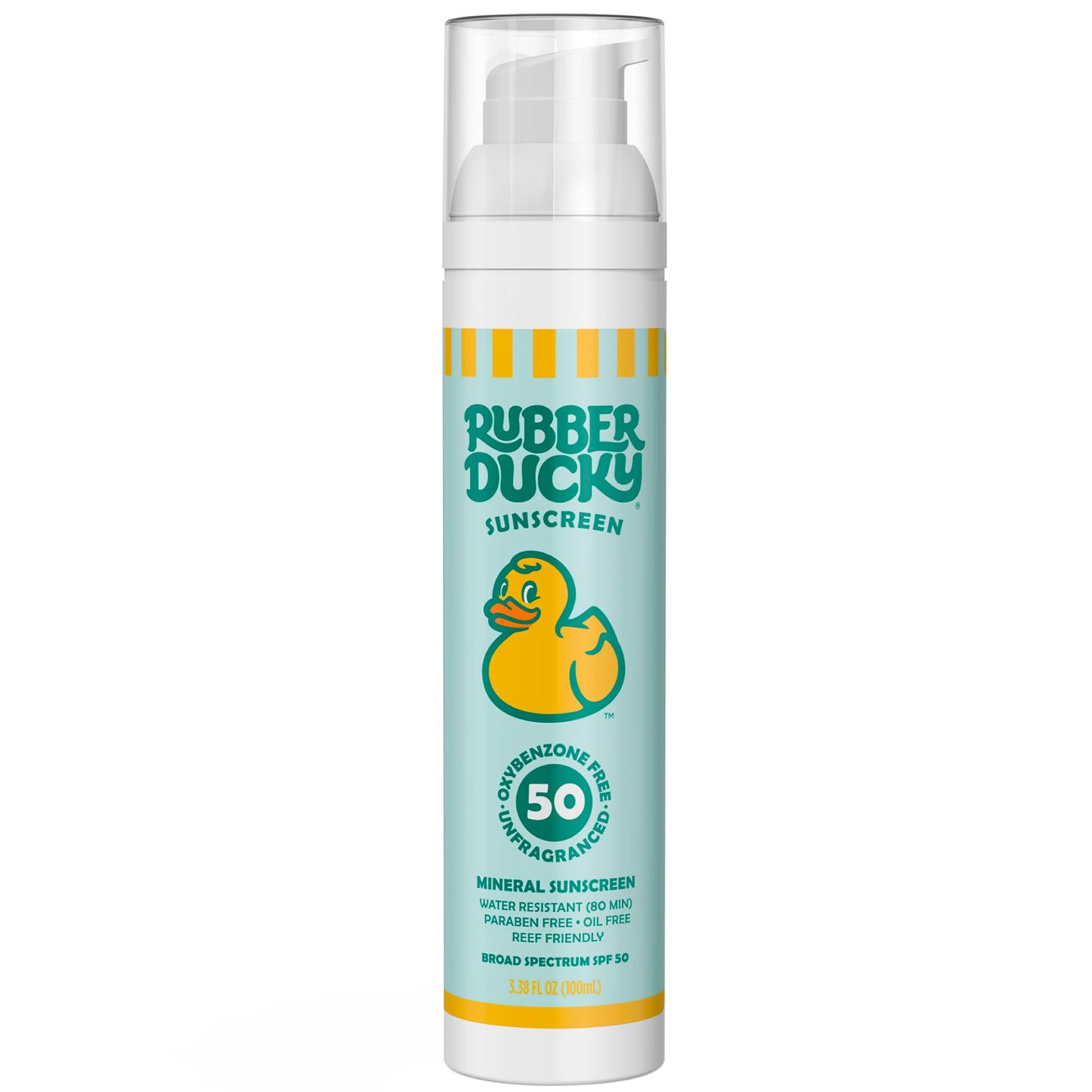 Rubber Ducky - Mineral Sunscreen for Kids - Water Resistant, Vegan, and SPF 50 Sunscreen with Vitamin E for Face and Body - Broad Spectrum, Reef Friendly (Moisturizing Sunblock) - 3.4 Oz