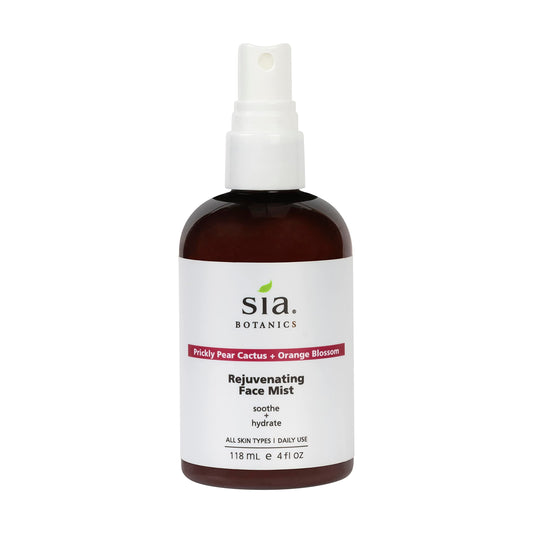 Sia Botanics Rejuvenating Face Toner Mist (118ml/4oz Bottle) | Facial Treatment w/Prickly Pear, Aloe Vera, Orange Blossom | Natural, Clean, Botanical Skincare for Women