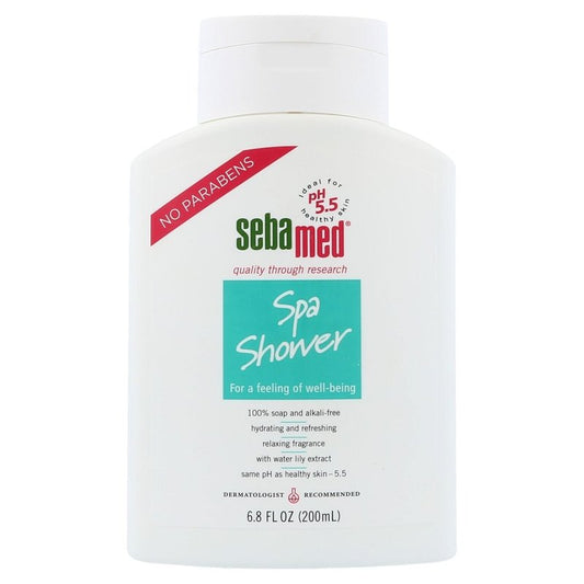 Sebamed Spa Shower Hydrating and Refreshing pH 5.5 Relaxing Fragrance With Water Lily Extract no Soap and Alkali Body Cleanser Wash 6.8 Fluid Ounces (200 Milliliters)