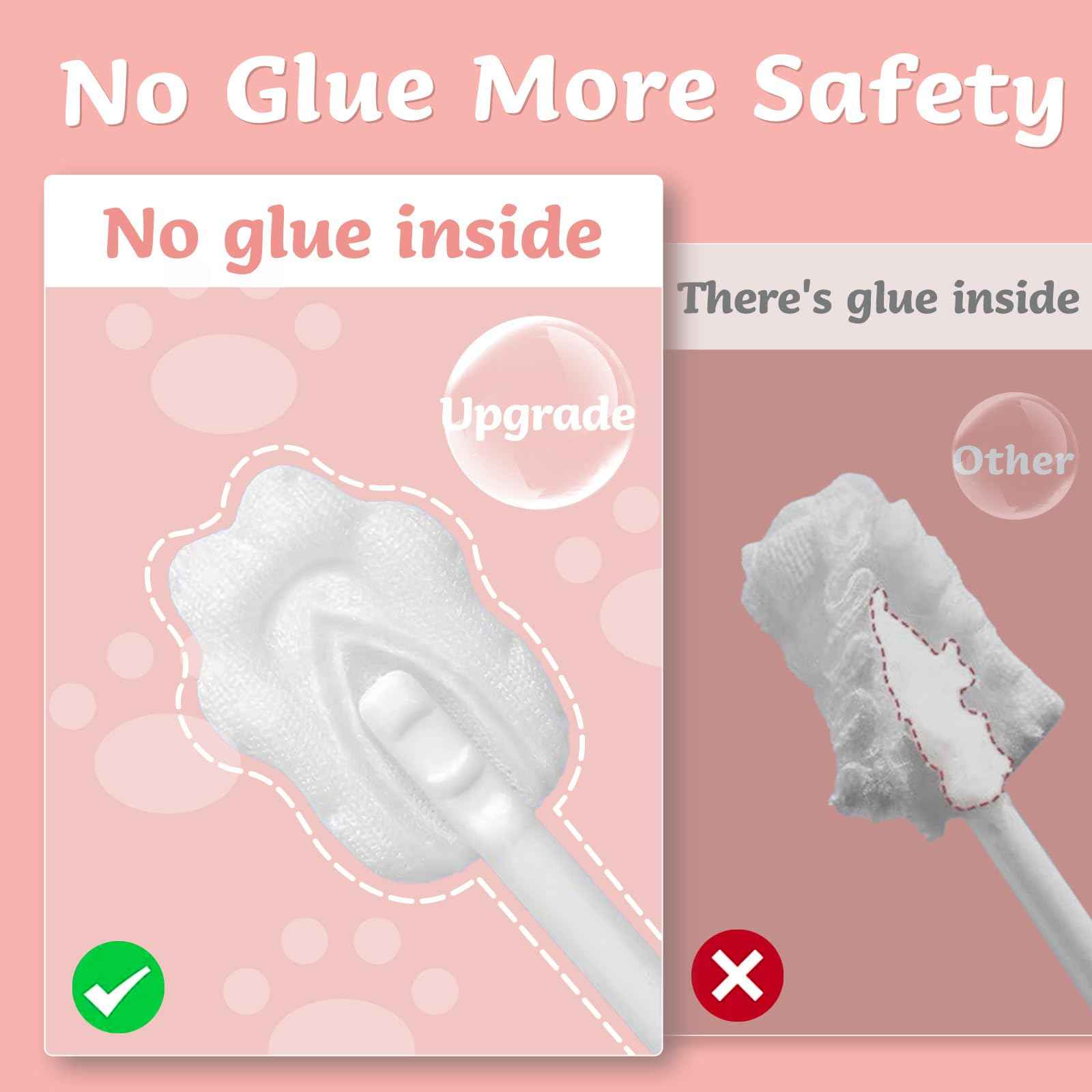 Lonlown Baby Tongue Cleaner Baby Oral Cleaner Newborn Tongue Cleaner No Glue Soft Oral Cleaning Stick Dental Care for 0-36 Month + Finger Toothbrush