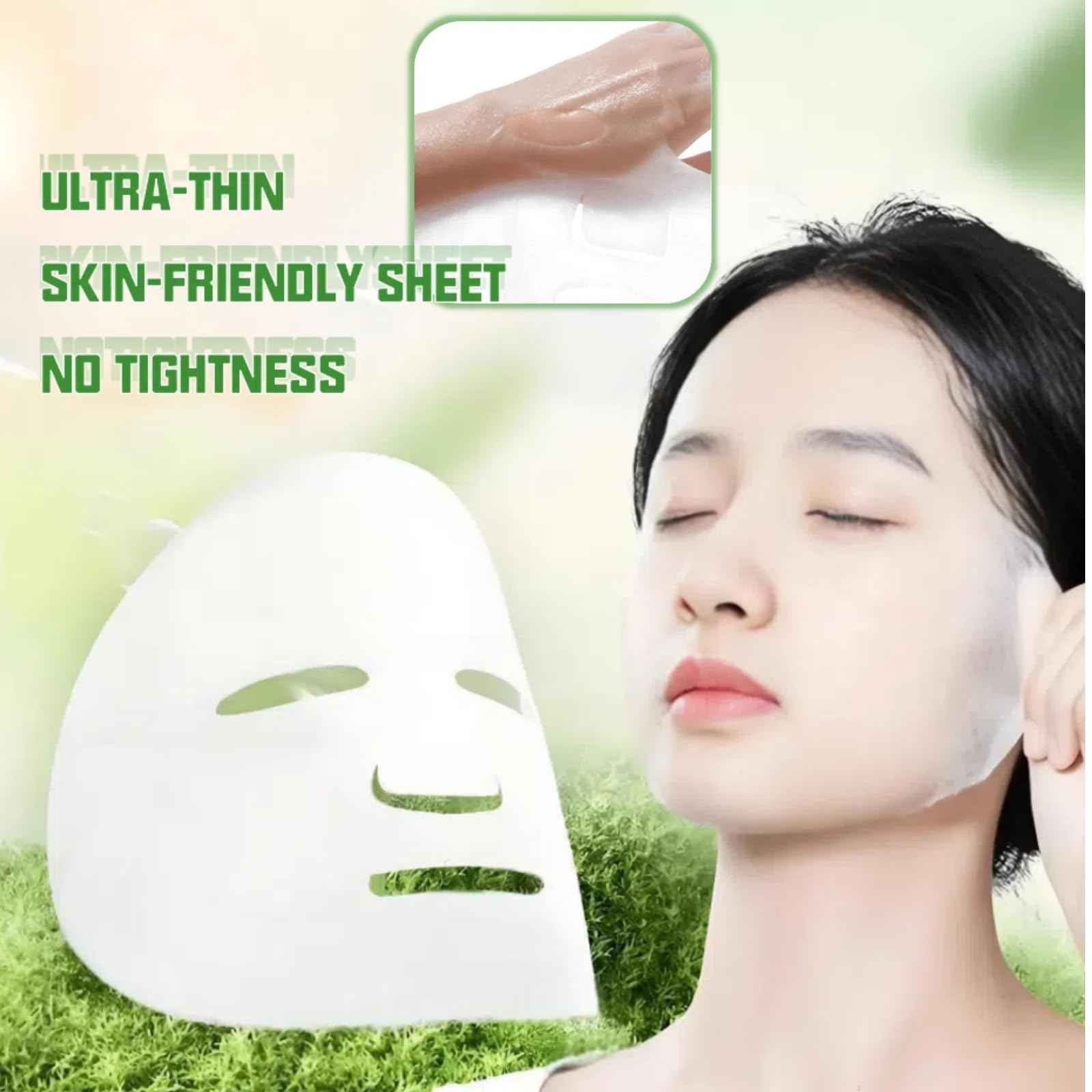 DTE NATURAL BEAUTY Centella Face Mask Sheet – Hydrating & Soothing Skincare for Sensitive & Dry Skin, Moisturizing Facial Masks for Women, Home Spa & Self-Care Gift Set