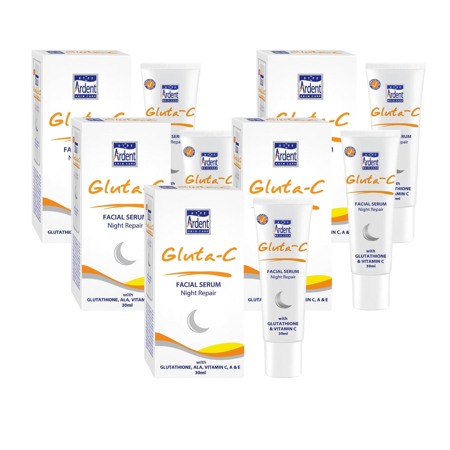 GLUTA C Facial Night Repair Serum, Hydrating Lightweight Non Greasy Skincare with Vitamin C and Shea Butter - 30ml